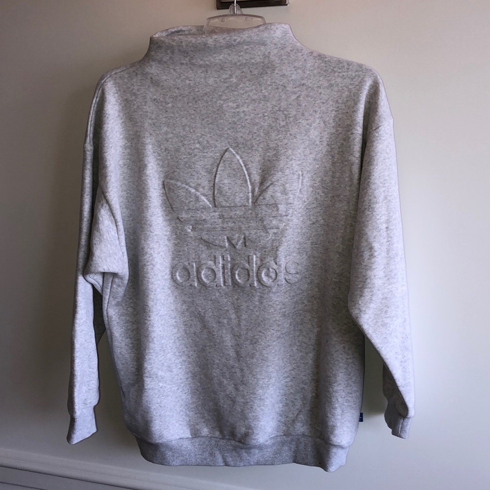 light grey Adidas mock neck pullover
